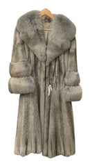 Silver Fox Fur Full Length Coat