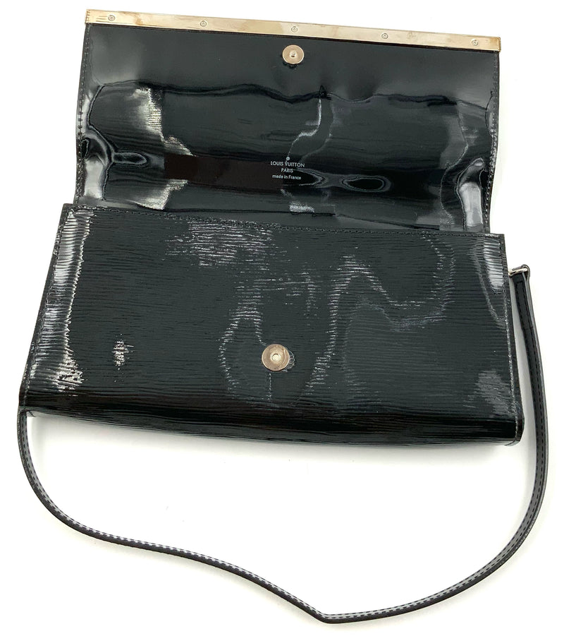 LOUIS VUITTON Black Patent Epi Leather Sevigne Shoulder Bag