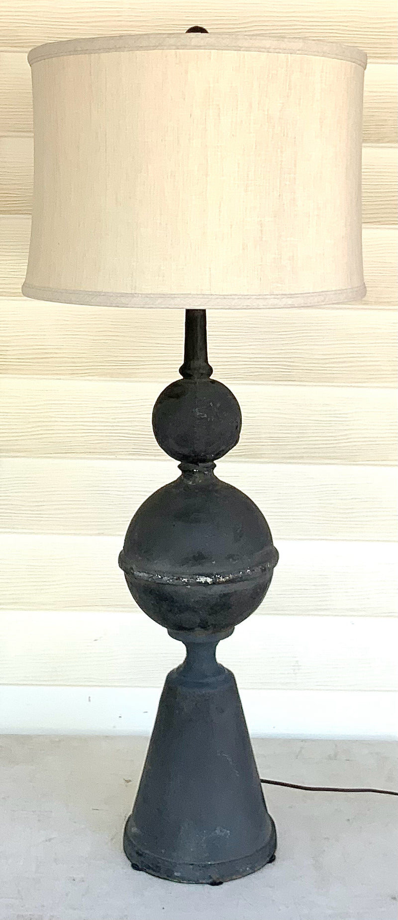 Extra Large Iron Lamp with Drum Shade