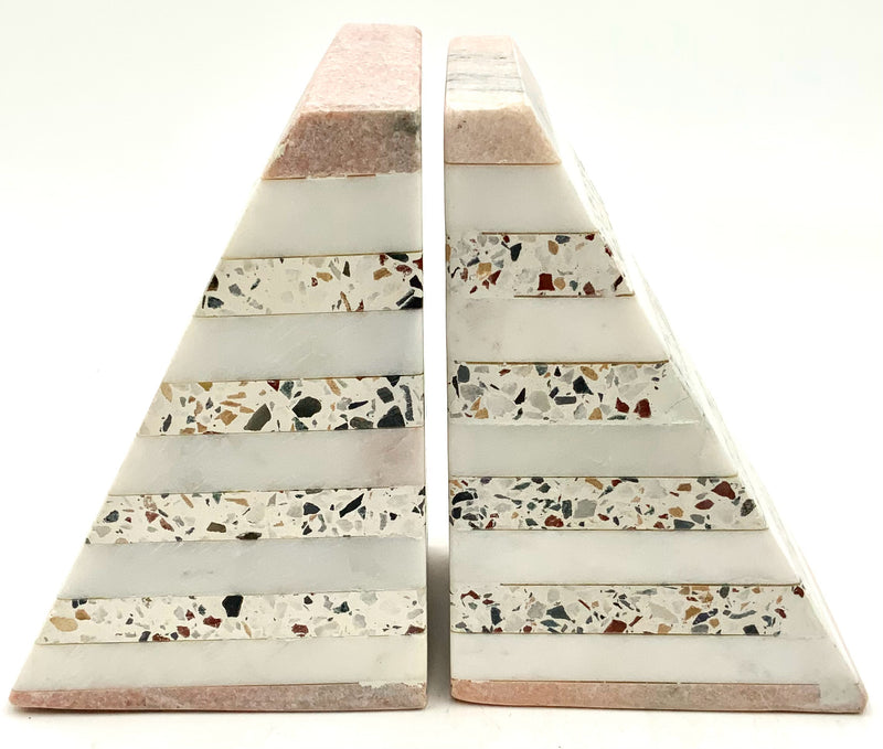 Pair of Stone Pyramids Bookends