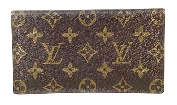 LOUIS VUITTON Vintage Brown Monogrammed Checkbook Cover