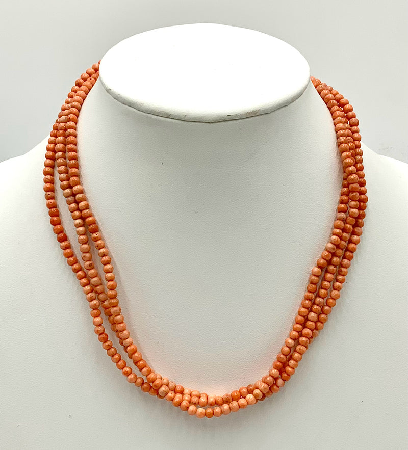 Gold Filled & Coral Beaded Necklace