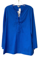 HINSON WU Royal Blue Lace-Up L/S Top