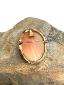 Victorian Era Gold Over Sterling & Carved Shell Cameo Pendant/Brooch