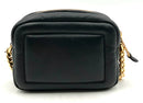 MOSCHINO Couture Black Leather Gold Balloon Letters Chain Strap Camera Bag