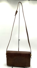 BROOKS BROS Vintage Brown Lizard Flap Closure Shoulder Bag
