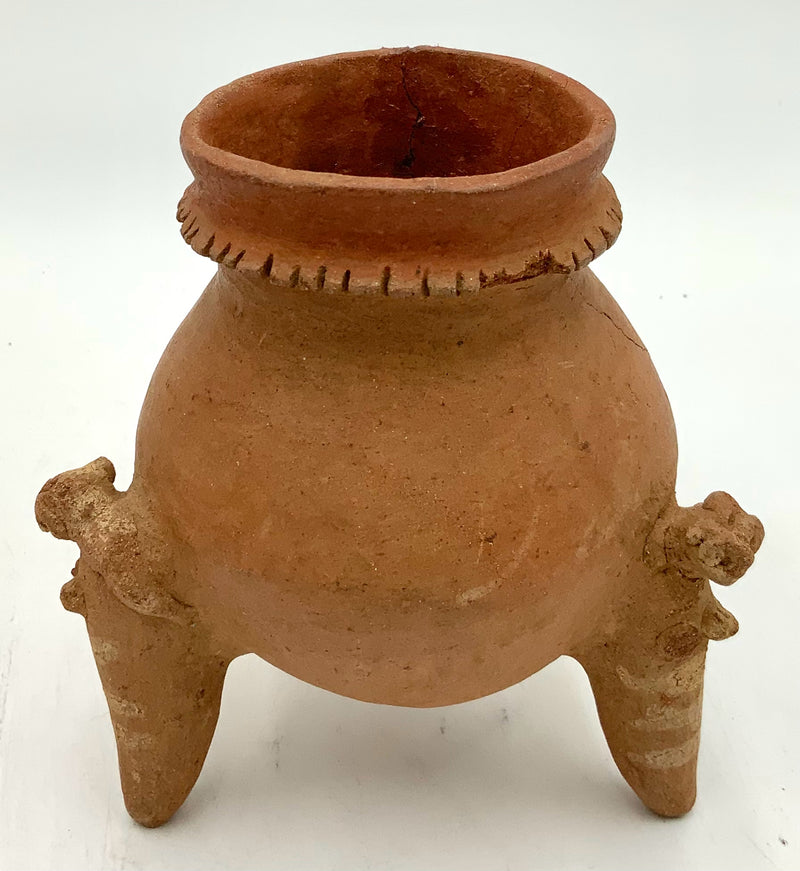 Pre Columbian Three Legged Pottery Vessel