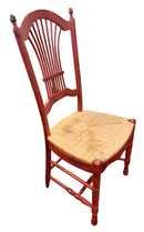 Set/4 Red Farmouse Style Dining Chairs