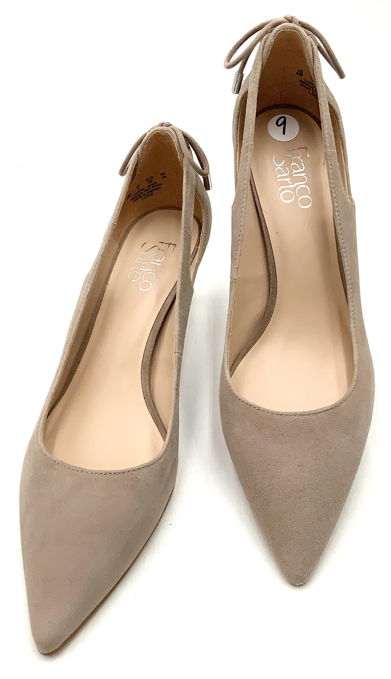 FRANCO SARTO Tan Sue "Doe" Back Tie Dress Pumps 9