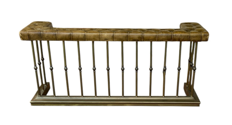 Antique Brass & Leather Fire Fender