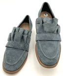 POUR LA VICTOIRE Blue Suede Ruffle Loafers 7