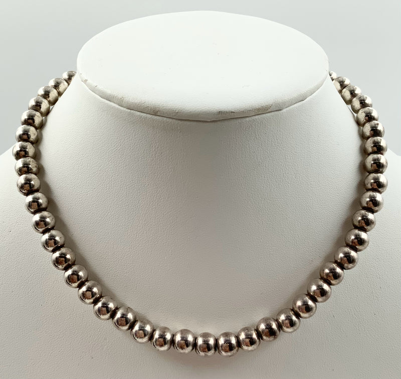 Sterling Silver Beaded Chain Necklace
