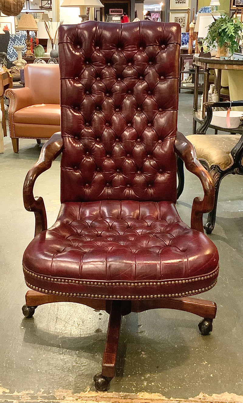 Vintage Tufted Leather Office Chair