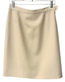 TORY BURCH Cream Side Zip Wool Blend Skirt