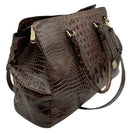 BRAHMIN Brown Embossed Leather Duxbury Weekender Bag