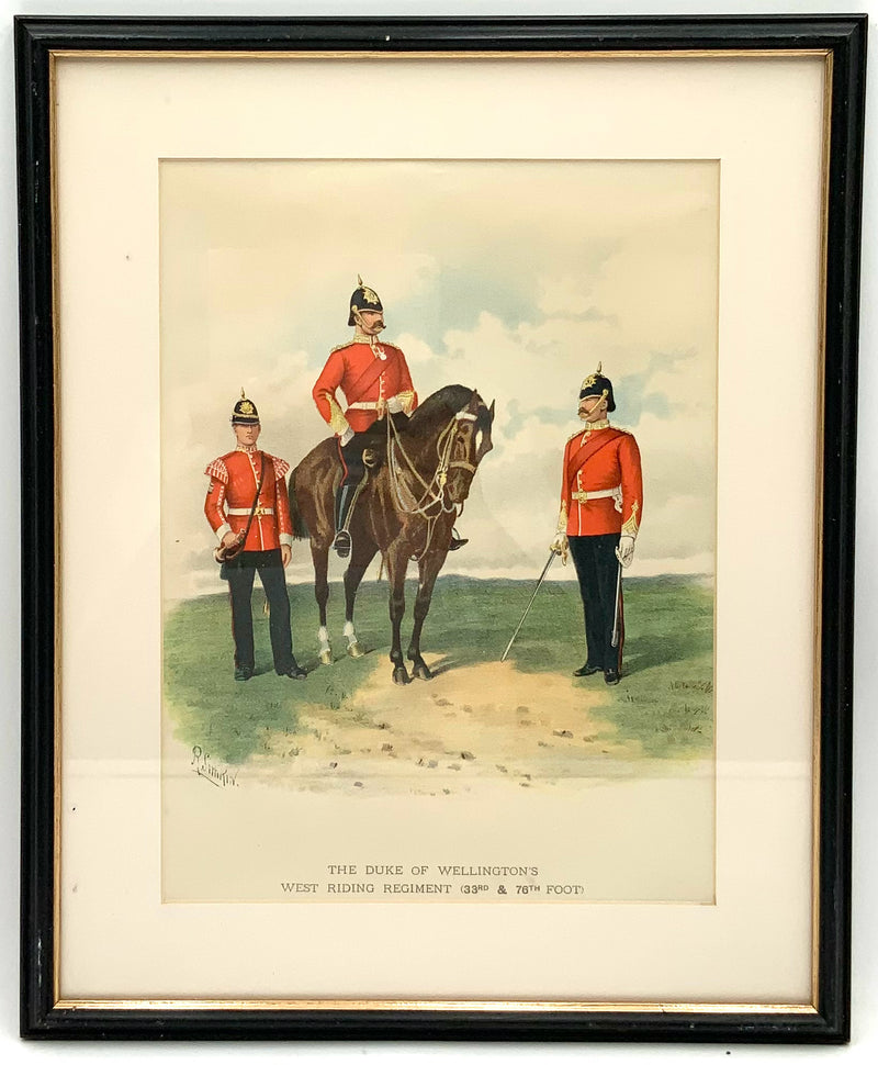 Antique Britsh Military Print in Black Frame