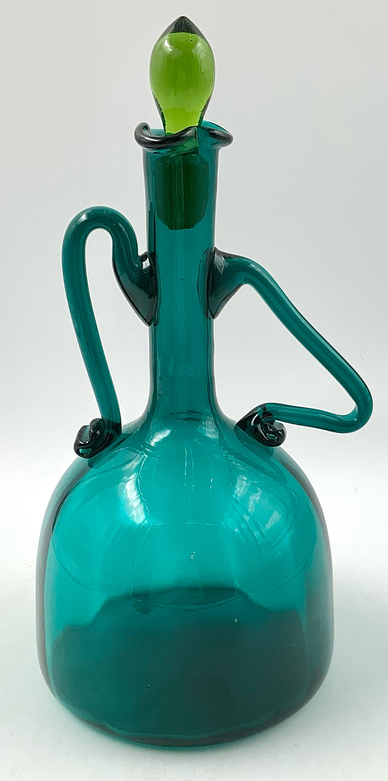 Mid Century Turquoise Decanter with Attitude