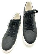 GEOX Black Leather Sparkle Zip Side Sneakers 10