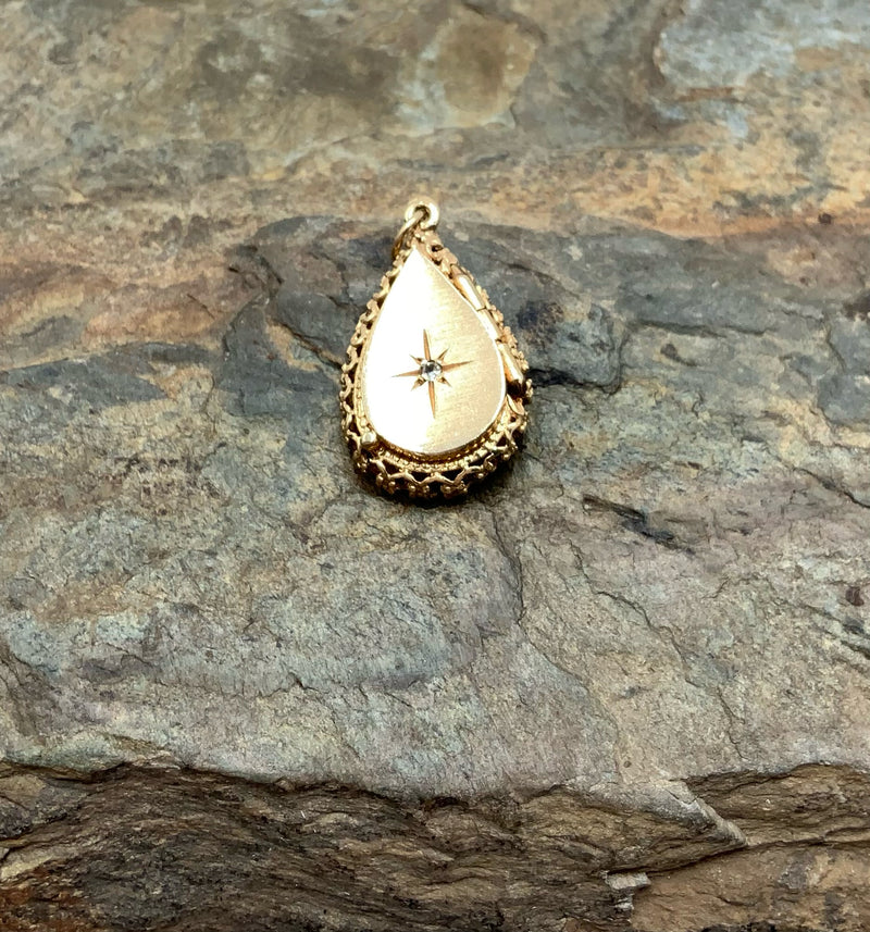 14kt Gold & Diamond Locket Pendant