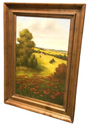 Oil on Canvas of Tuscan Countryside in Wood Frame