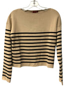 ALTUZARRA Tan/Black Stripe "Ronnie" Cropped L/S Sweater