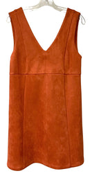 MYSTREE Rust Ultra Suede V-Neck S/L Dress