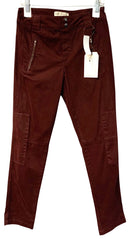 CURRENT/ELLIOTT Maroon Zip Pocket Utility Jeans
