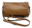 PRADA Brown Grained Leather Logo Bandoliera Crossbody Bag