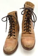 BEDSTU Tan Distressed Leather Lace Up Boots 6.5