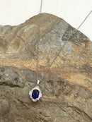 Sterling, Diamond & Sapphire Necklace
