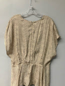 SACHIN & BABI Cream/Black Dot Tie Waist Cap Sleeve Top