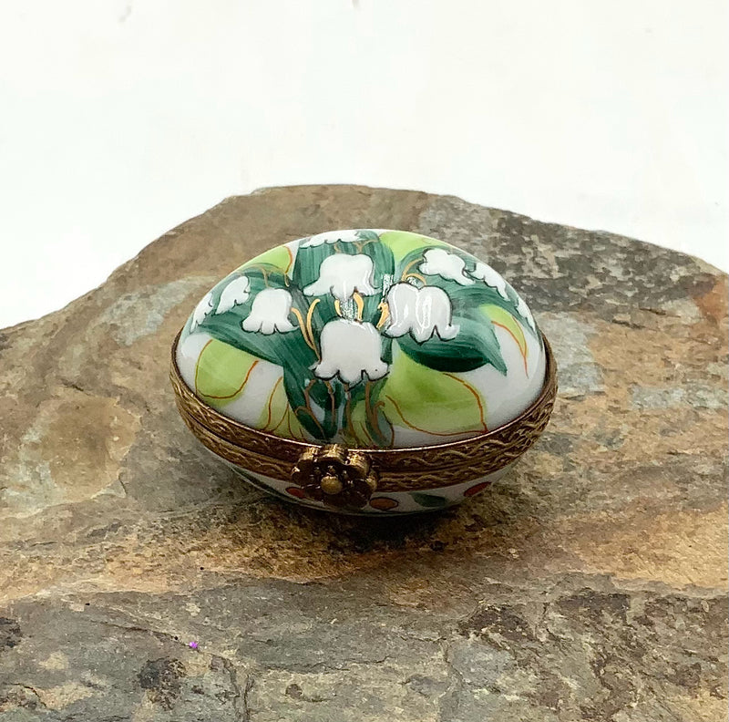 Small Limoges Lily of Valley Trinket Box
