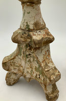 Pair of Distressed Wood Italian Candlesticks