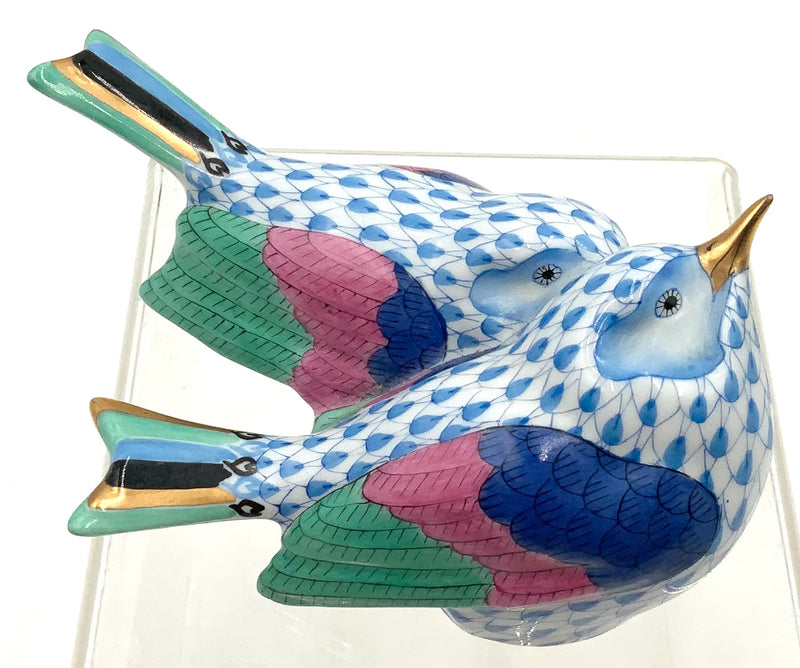 Herend Blue Fishnet Love Birds
