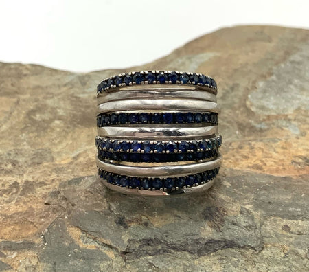 Sterling & Black Diamond Ring