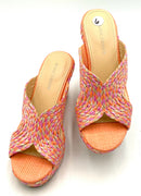 ALFANI Black Woven Lea Slides 6