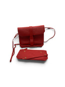 SENREVE Red Saffiano Leather Envelope Clutch Crossbody