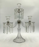 Pair of Vintage Three Arm Crystal Candelabras