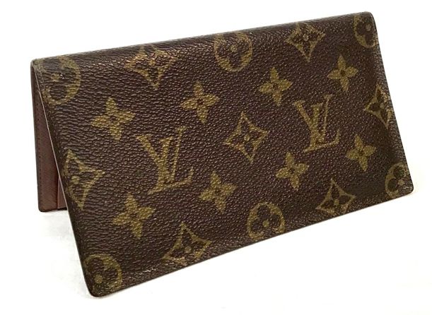 LOUIS VUITTON Vintage Brown Monogrammed Checkbook Cover