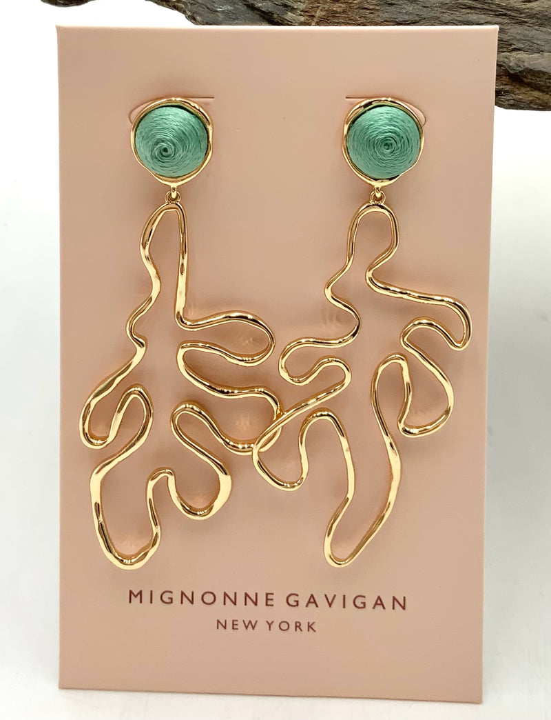 MIGNONNE GAVIGAN Gold Plated Metal & Silk "Abrielle" Earrings