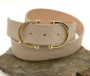 BRAVE Beige Suede Goldtone Kasi Bridle Buckle Belt sz S