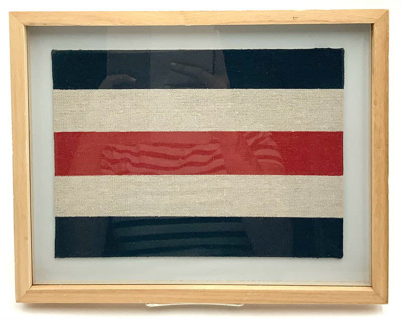 Set/3 Painted Canvas Maritime Flags in Wood Frames