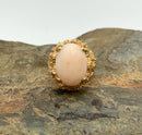 14kt Gold & Angel Skin Coral Ring