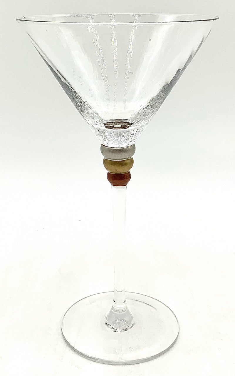 Set/4 Martini Glasses with Metallic Accents
