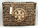 TORY BURCH Natural Tan Black Raffia Ella Chain Tote