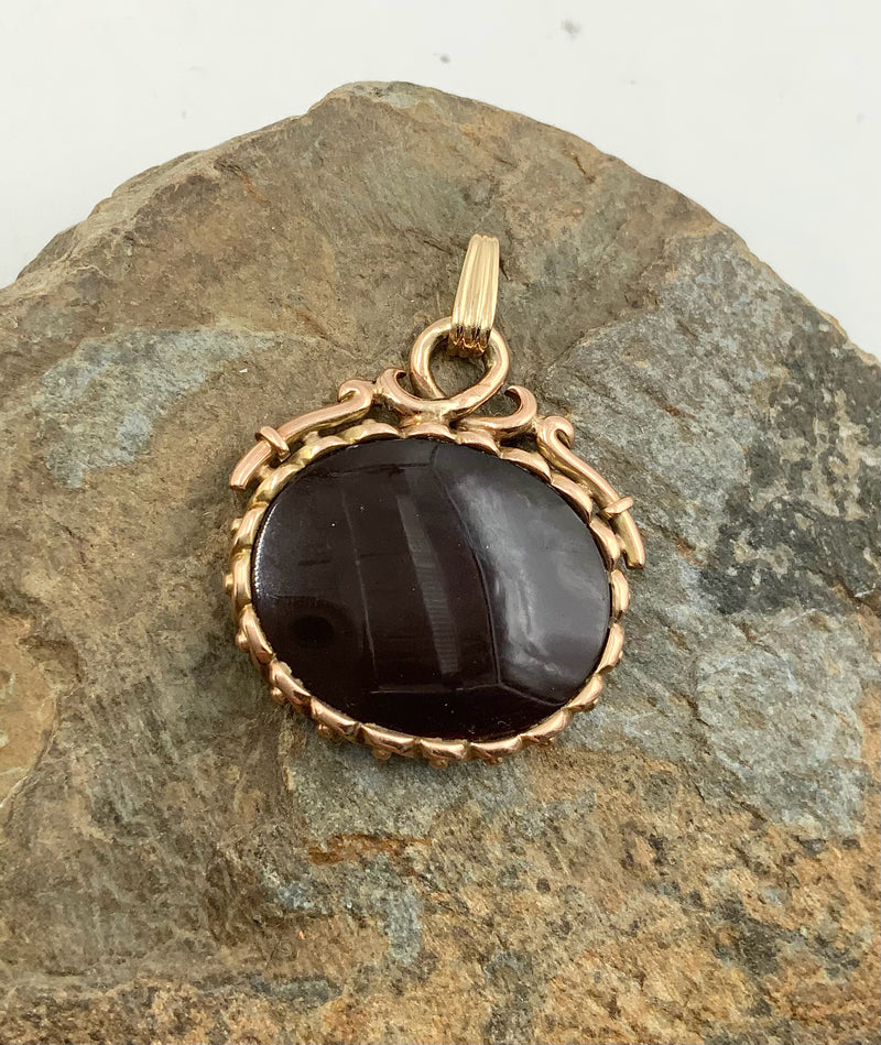 14 kt Gold, 10 kt Gold & Carnelian Intaglio Pendant