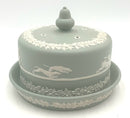 Vintage Green Jasperware Cheese Dome