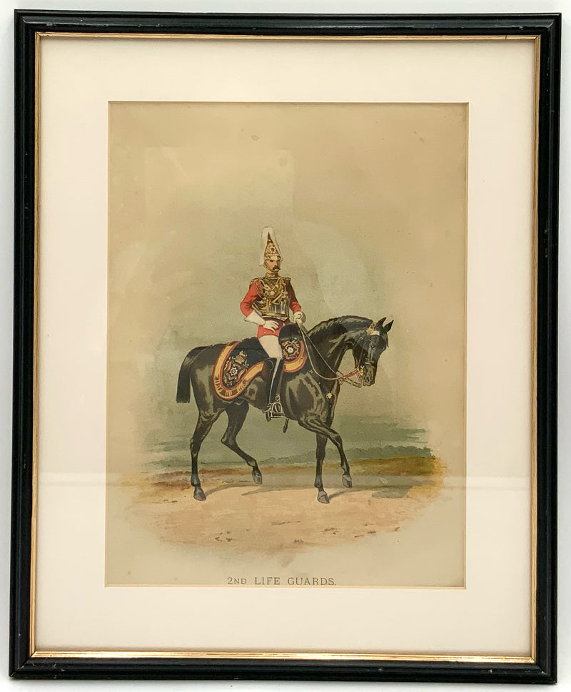 Antique Britsh Military Print in Black Frame