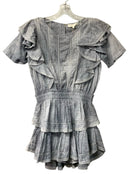 LOVE SHACK FANCY Blue Washed Denim Hand Dye S/S Tiered Natasha Dress