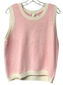 LILLY PULITZER Pink Cream Knit Coast Check S/L Cavan Sweater